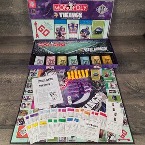 Vintage 2005 Minnesota Vikings Collector's Edition Monopoly Board Game Complete